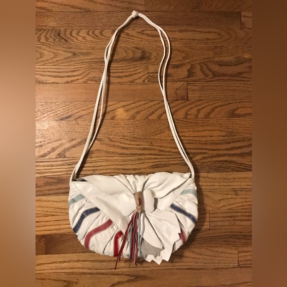 VTG Leather white Shoulder purse - Picture 1 of 6